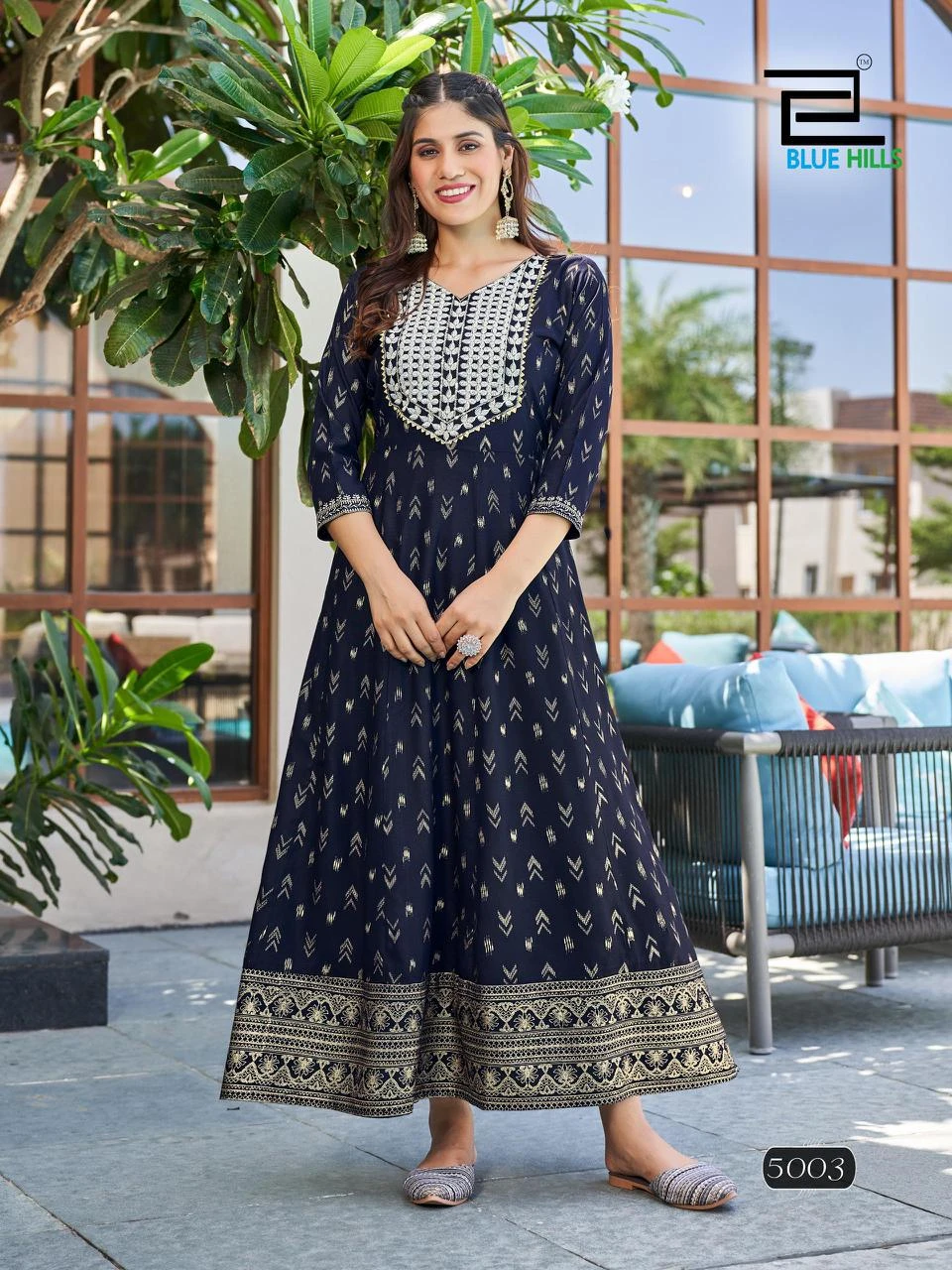 Blue Hills Walkway Vol 50 Rayon 14 Kg Wholesale Anarkali Gown Catalog — Wholesale Kurtis, Blue Hills wholesale from Surat - Gallery Image 3
